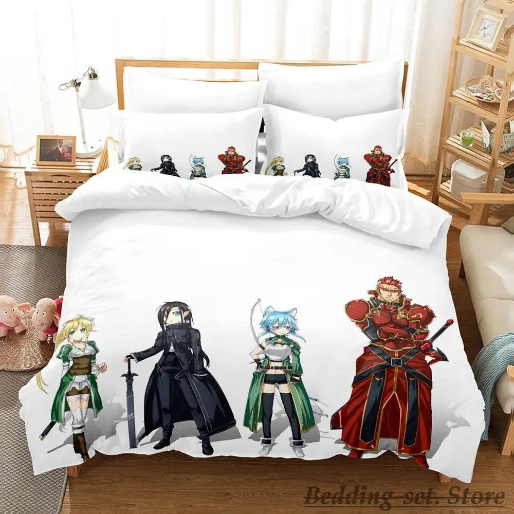 Sword Art Online II Ložní souprava Jednolůžko Dvojlůžko Plná Queen King Size Ložní souprava Dospělý Dítě Ložnice Sady povlečení Anime Postel