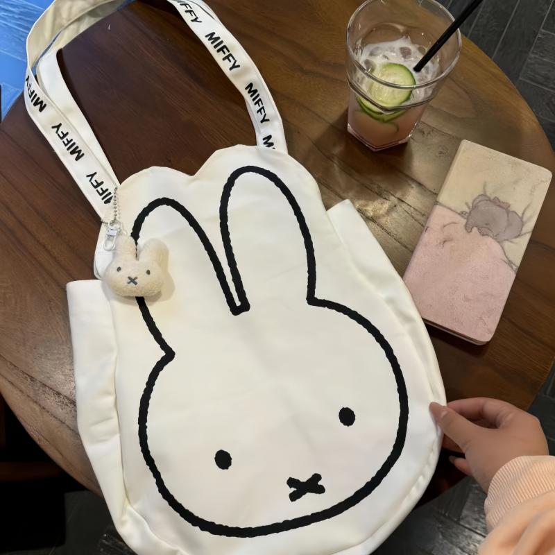 Cute Cartoon Canvas Tote Bag Large Capacity Shoulder Crossbody Purse Fashionable Gift For Girls 38CM