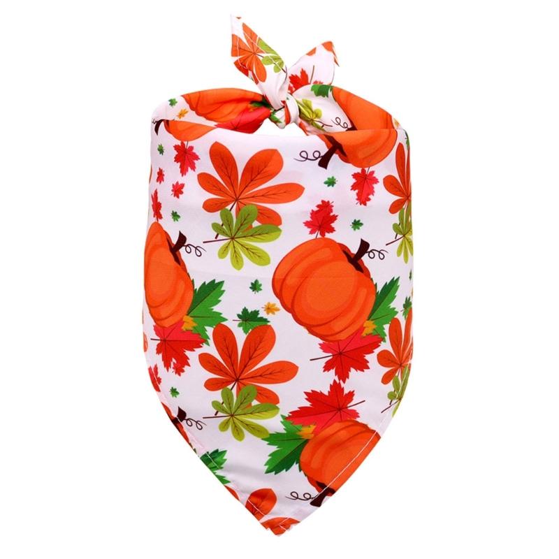 Dog Bandana Triangular Bibs Collar Scarfs Kerchief Pet Thanksgiving Neckerchief Accessories Triangle Scarf Supplies S