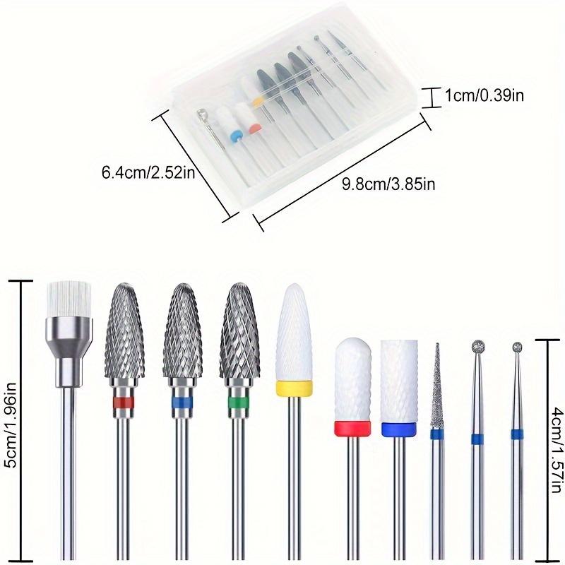 10Pcs Nail Polish Head Milling Cutter Set Used for Nail Beauty Deburring Gel Dead Skin Automatic Polishing Machine Accessories