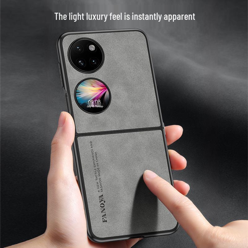 Huawei P50 Pocket S Leather Texture Frosted Protective Case for Foldable Phone