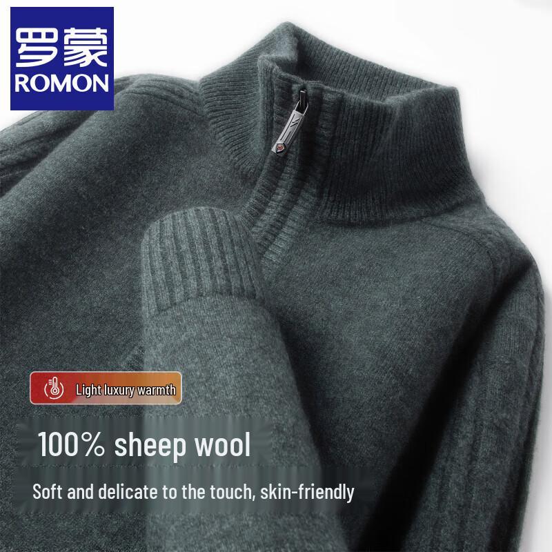 Romons Men's 100% Pure Wool Turtleneck Sweater