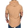 Frühling und Sommer Herren Casual Sport Kurzarm-T-Shirts Herren Casual Solid Color Kapuzen-T-Shirts