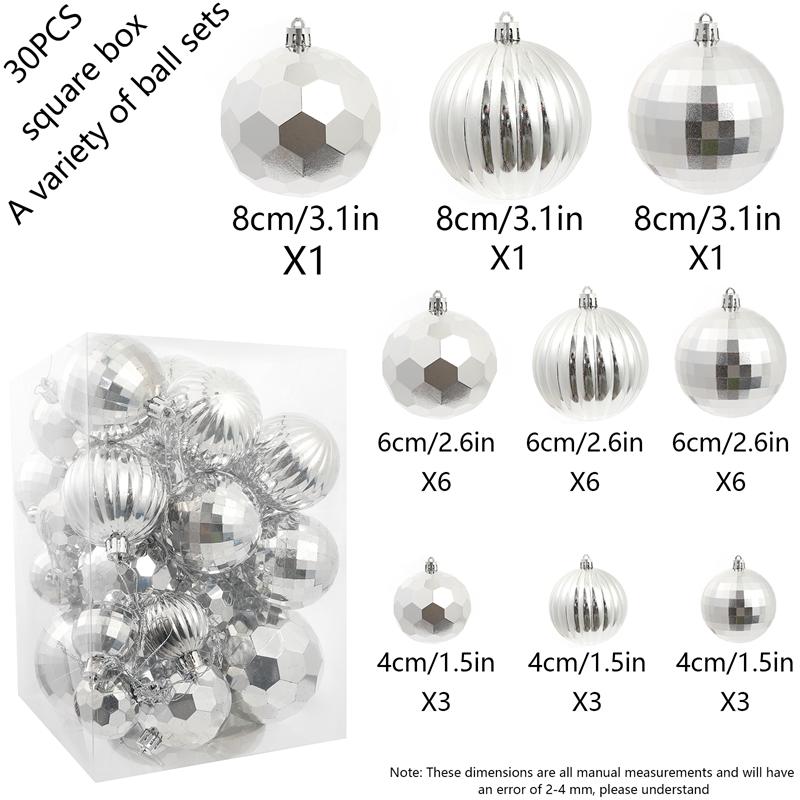1box 4/6/8cm Christmas Decoration Shatterproof Plastic Christmas Ball Xmas Tree Hanging ornaments for Home Party Holiday Navidad