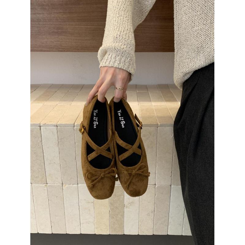 

Korean version cross strap light mouth single shoes women s 2025 autumn bow Mary Jane shoes low heel round head cute youth ladyshoes 39 серый