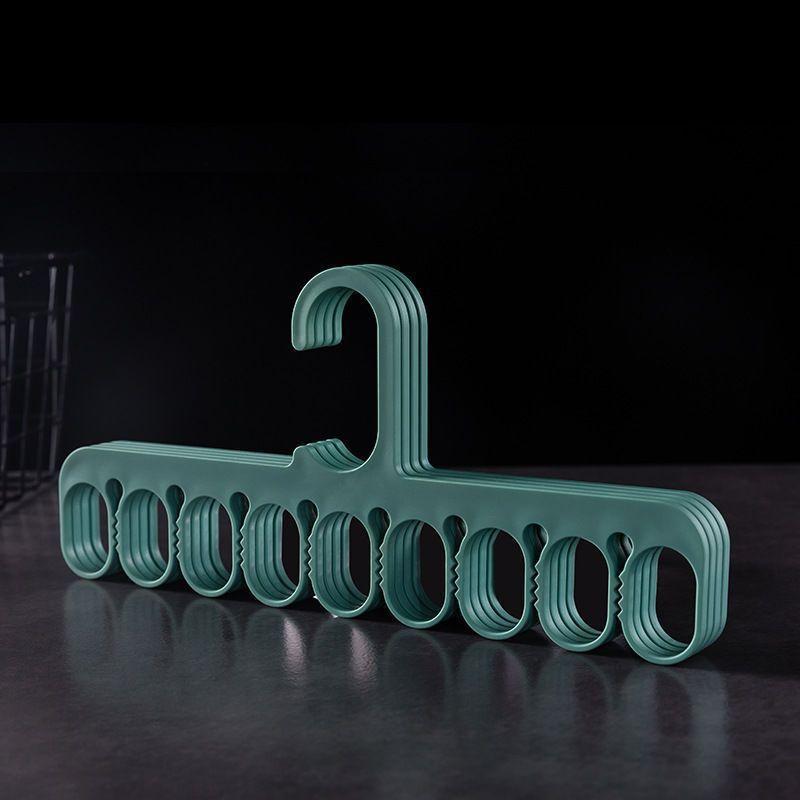 Tenpiece Plastic Tie Hanger Set With Adjustable Cross Design For Closet Use