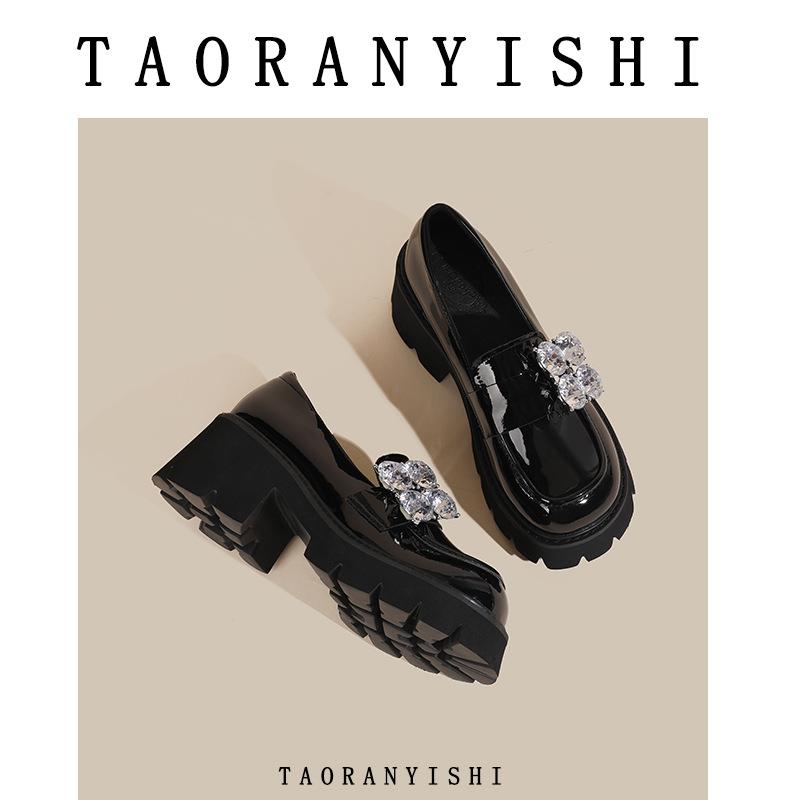 Zhao Ruth Spring New Sweet Women's Shoes Medium Heel One Pedal Single Shoes Large Size Women's Shoes-4