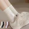 6 Pairs Of Women's Spring Mid Length Socks Boneless Snow Boots Pile Up Socks And Long Socks