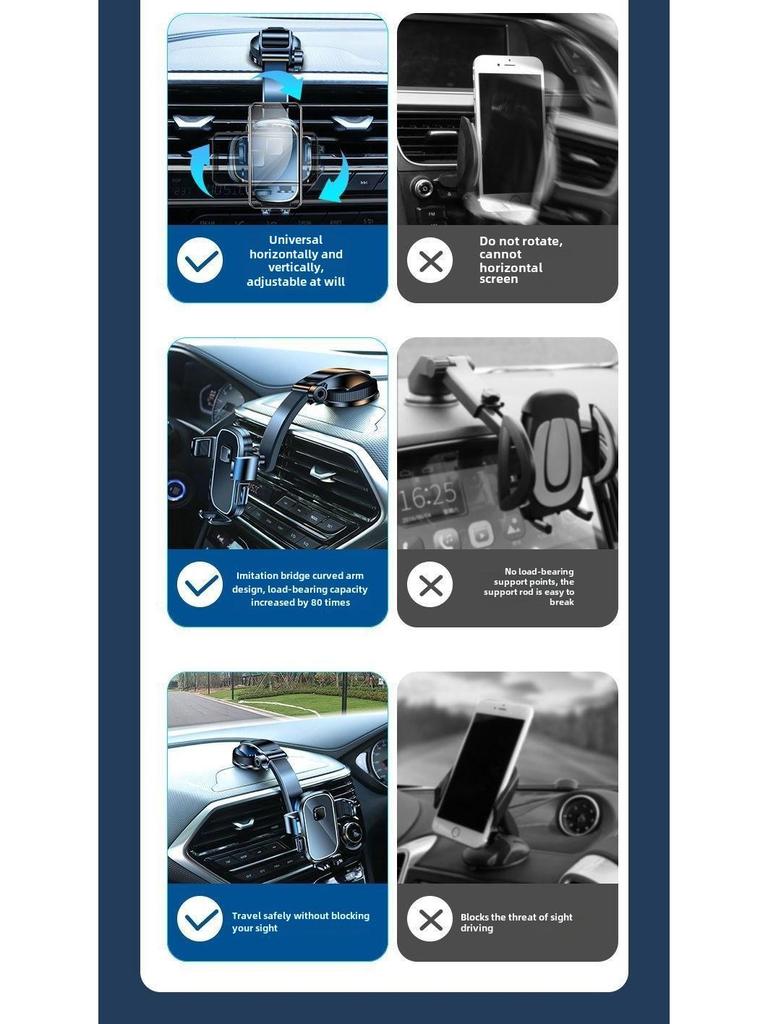 2023 Universal Car Phone Holder with Suction Cup for Stable Navigation