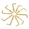 20 Pcs L Shaped Screw Dresser Cup Hooks Hanging Hangers Hooks Brass Plated DIY Home Furniture Fixing Fastener Tool 1/2 5/8 Inch