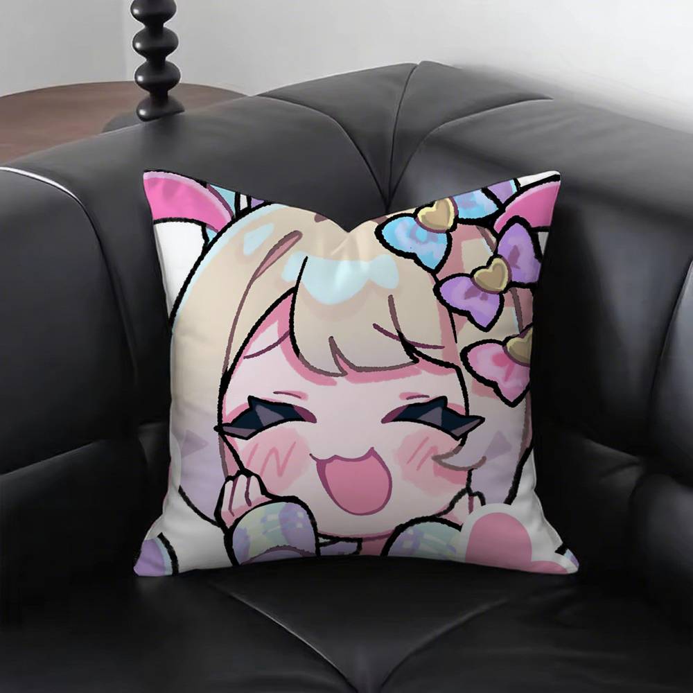 Cute Game Figure Kangel Pillow Case Square Bedroom Sofa Leisure Comfort Cushion Car Living Room Home Decoration
