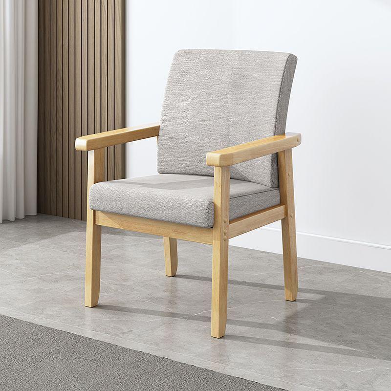Solid Wood Armchair with Soft Padding and Backrest for Office or Elderly Use