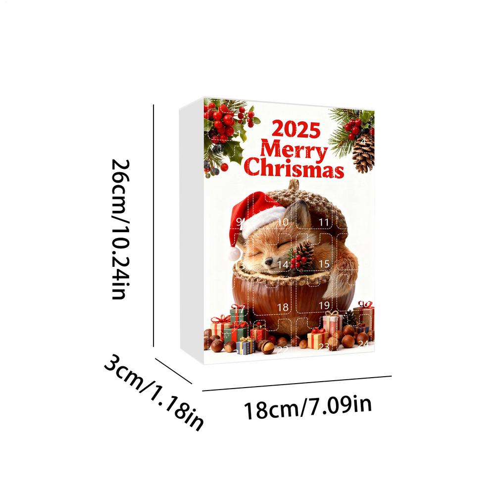 

2D Cute Christmas Acrylic Pendant Animal Christmas Advent Calendar Animal Raccoon Owl Squirrel Hedgehog Bunny Bird Wildlife 24pcs