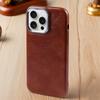 Coque Tout Compris en Cuir PU à Cadre Métallique Texturé Rétro Classique de Luxe Pour iPhone 15 Pro Max 16 14 Plus 13 12 11