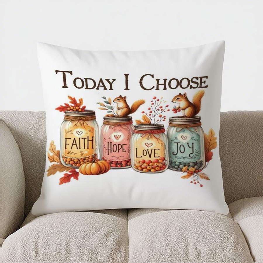 Home Decor Pumpkins with Spots and Autumn Leaves Pillow Pattern Cushion Cover Suitable for Sofa Bedroom Car Pillow Cover