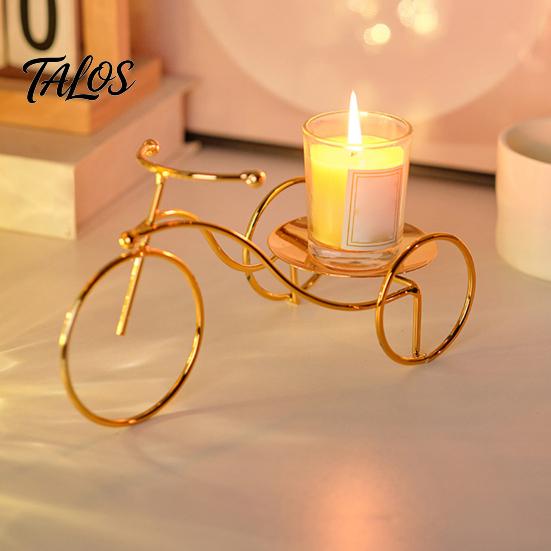 Creative Bicycle Candle Holder, Iron Art Compact Candlestick, Aromatherapy Scented Candle Display Holder for Bathroom Sink Bedroom Bedside Table,