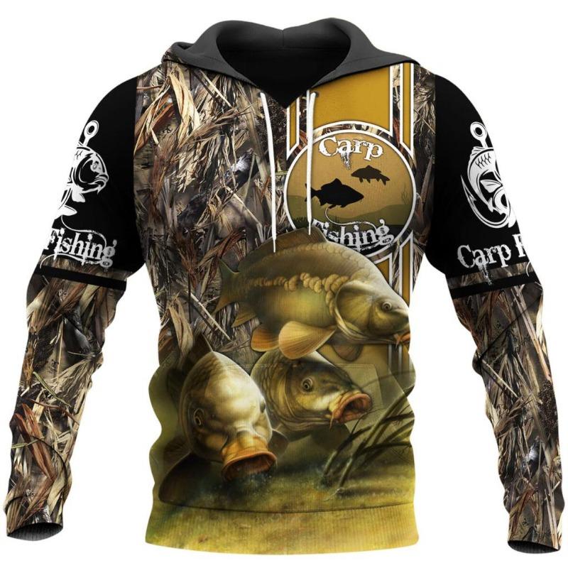Spring Autumn Sweatshirts Fashion Fishing Men's Hoodie 3D Printing Casual Fashion Sportswear Top