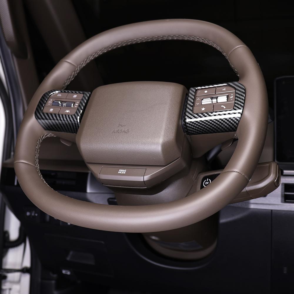For Kia PV5 2026 2026 Car Turning Carbon Fiber Steering Wheel Trim Cover Automobile Interior Accessories