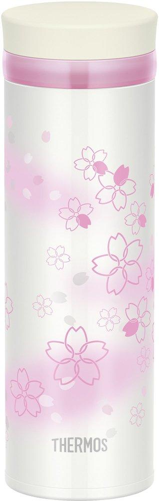 Thermos Vacuum Insulated Portable Light Cherry Blossom USS Japanese-made Mug, 0.35L, Design, JNY-351