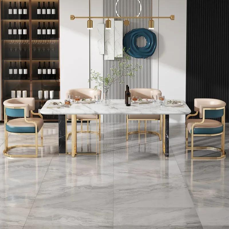 Light Luxury Dining & Tea Chair Set - High-End Hotel Sofa Chair, Includes Manicure & Makeup Stool