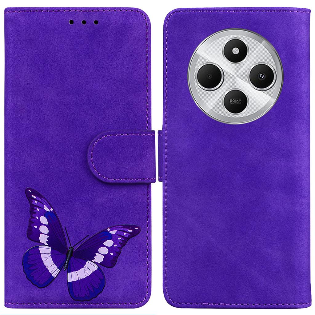 For Xiaomi Poco C75 4G/Redmi 14R 5G/14C 4G Stand Case PU Leather Phone Cover Butterfly Printed