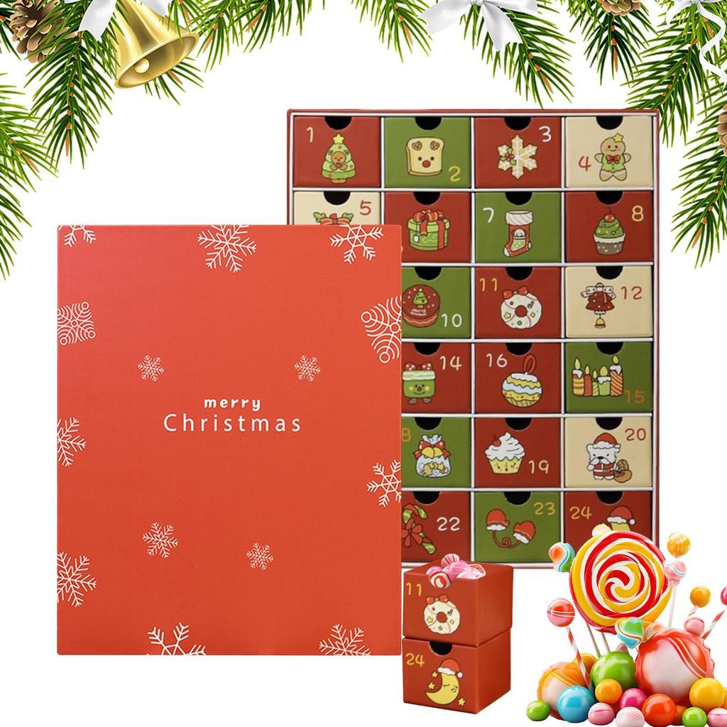 Christmas Advent Calendar Gift Filling Box Empty Calendar Advent 24 Grid Fillable Folding Christmas Advent Boxes for Treat Candy