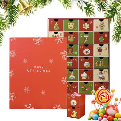 Christmas Advent Calendar Gift Filling Box Empty Calendar Advent 24 Grid Fillable Folding Christmas Advent Boxes for Treat Candy