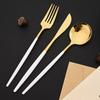 24Pcs Exquisite Pink Cutlery Set Stainless Steel Dinnerware Set Gold Knife Fork Spoon Dinner Set Kitchen Flatware Tableware Set