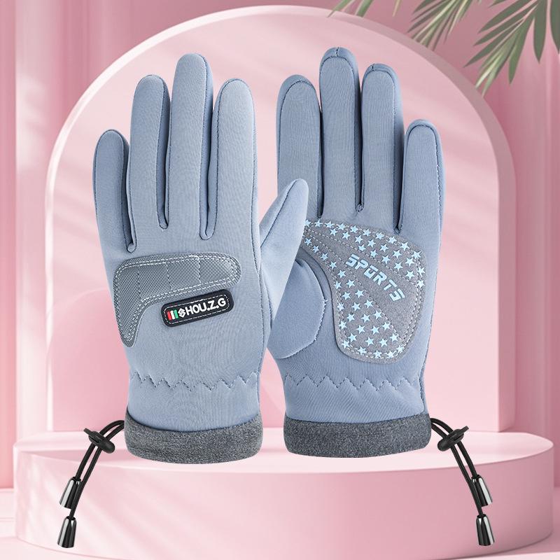 Kids' Fleece-Lined Winter Gloves: Warm, Non-Slip for Outdoor Cycling, Boys & Girls