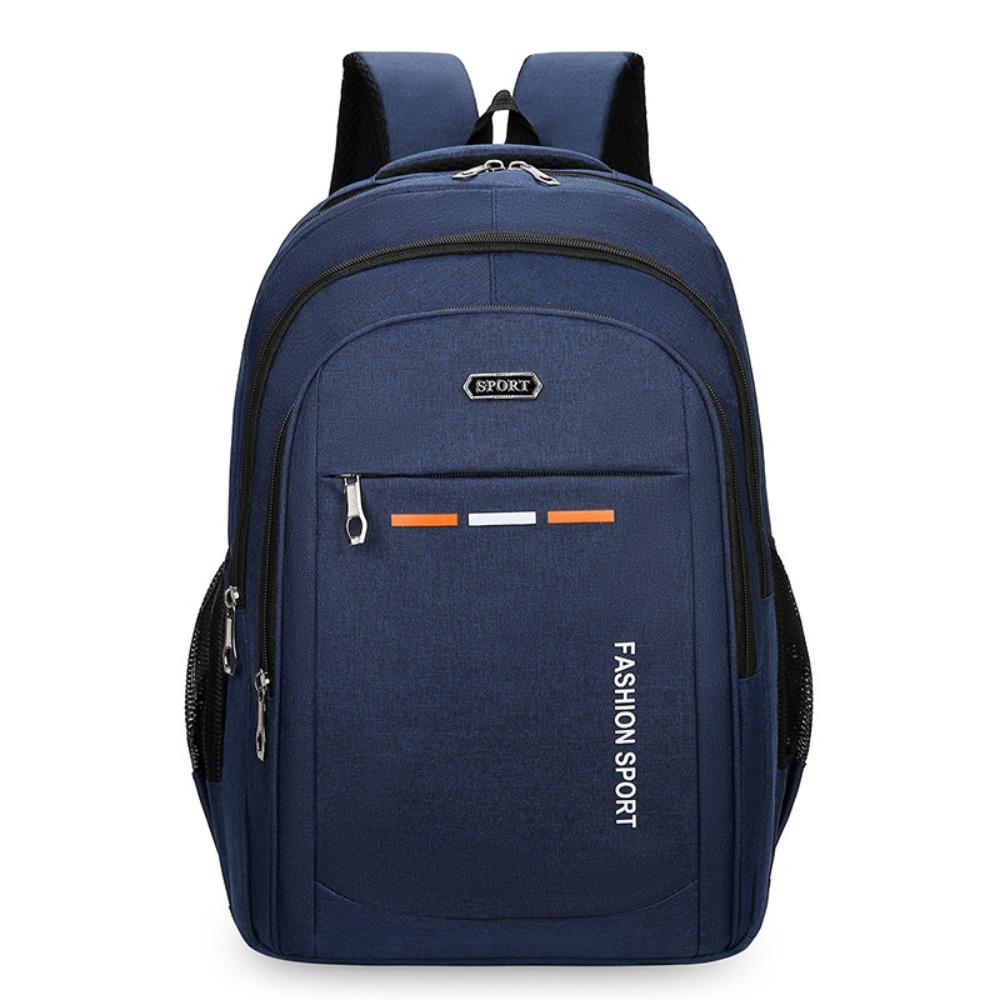 

Large Capacity Student Backpack Student Laptop Shoulder Bag Simple Canvas Backpack Business темно-синий
