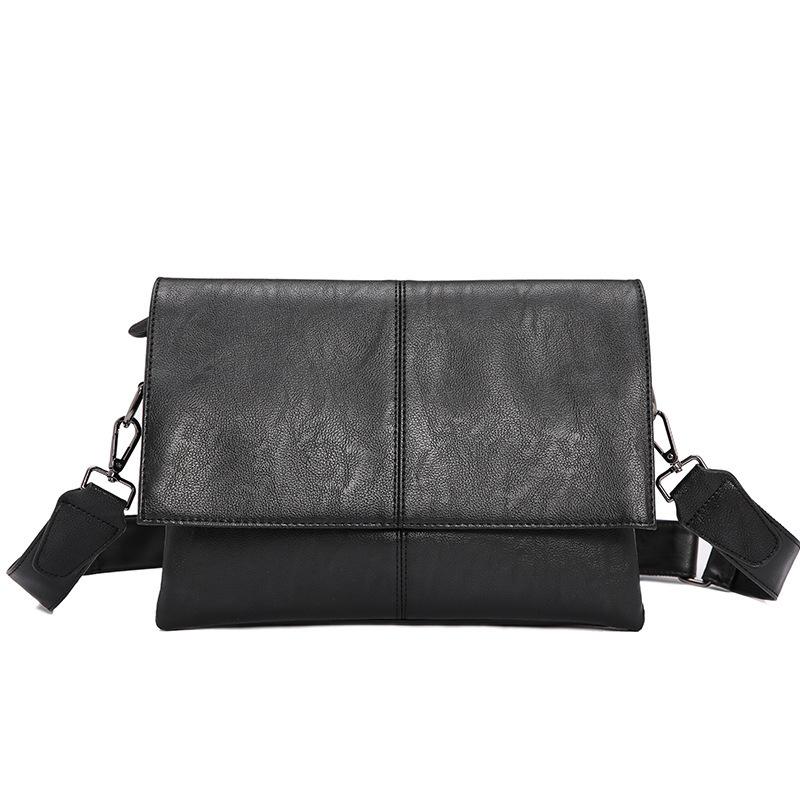 

TS JYL laptop bag,Korean Vintage Men Crossbody Bag Leather Business Envelope Shoulder Bag 29x4x22cm чёрный
