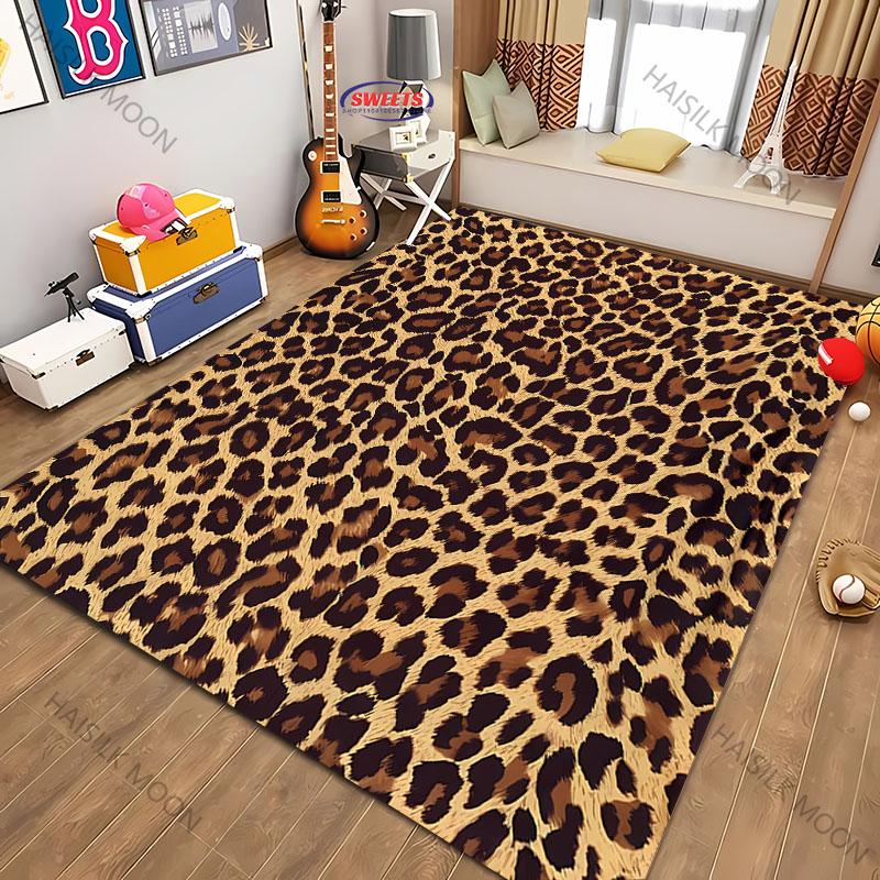 3D Printing Colorful Leopard Theme Carpet Living Room Bedroom Sofa Office Large Area Mat Home Decor Rug Great Gift for Friends