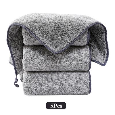 5Pcs Kitchen Anti-Grease Efficient Bamboo Charcoal Fiber Wipe Cleaning Towel