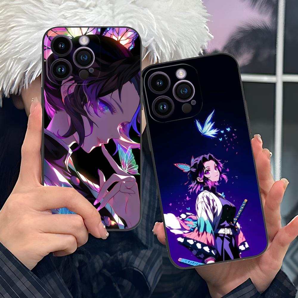 Demon Slayer Shinobu Kocho Phone Case for iPhone 16 15 14 13 12 11 X XR XS 8 7 Pro Max Plus Mini Colour Protective Pretty Cover