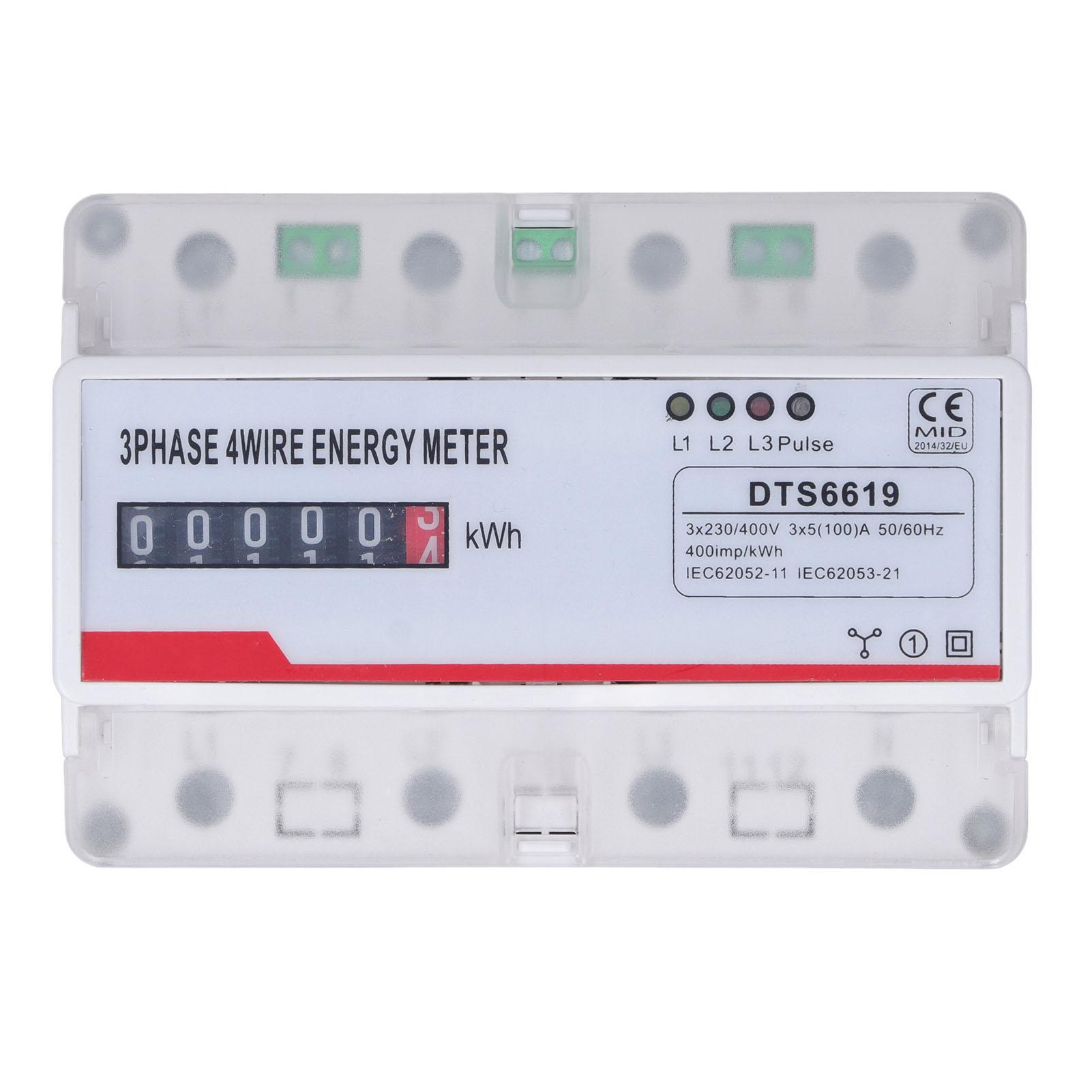 

Лічильник споживання електроенергії 3 фази 4 дроти Монтаж на DIN-рейку 35 мм Домашній монітор енергії 230 або 400 В