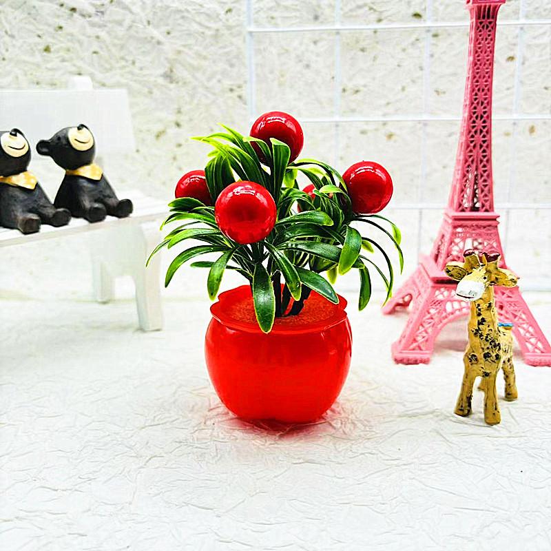 

Искусственные горшечные растенияИскусственный цветок Бонсай Хурма ГОРШКИ Искусственный фруктовый бонсай Украшения для домашнего декора Five red fruits