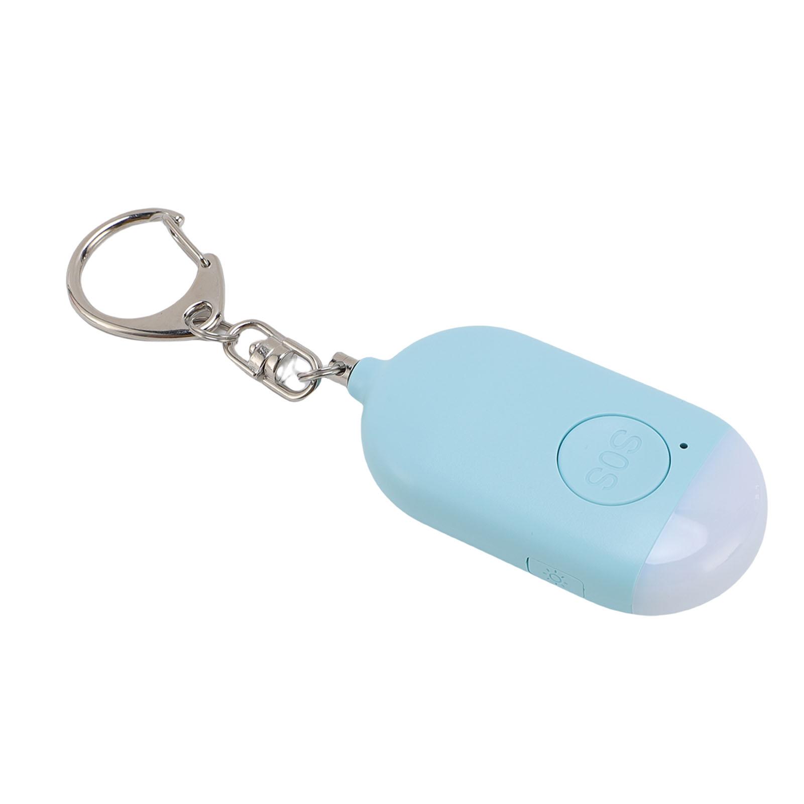 

Security Alarm Keychain with LED Light Rechargeable Waterproofing 130dB Self Defense Keychain Alarm синій