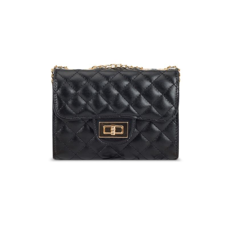 Fashion trend single shoulder women's bag new striped tassel diamond square buckle chain crossbody small square bag