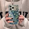 Vintage Flowers Phone Case For iPhone 17 16 15 14 13 12 Pro Max Plus Electroplated Metal Shockproof Bumper Case Glass Back