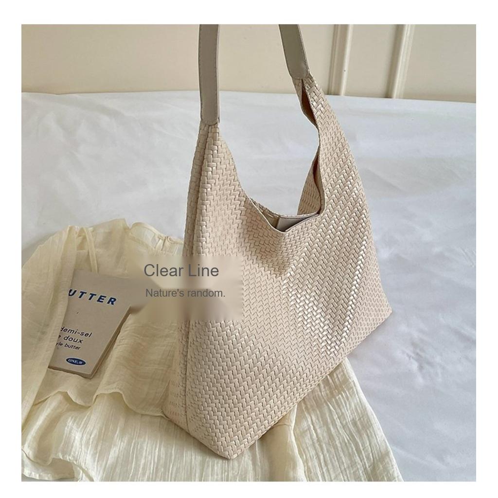 Xeie Thuk Tote Bag Women PU Woven Shoulder Daily