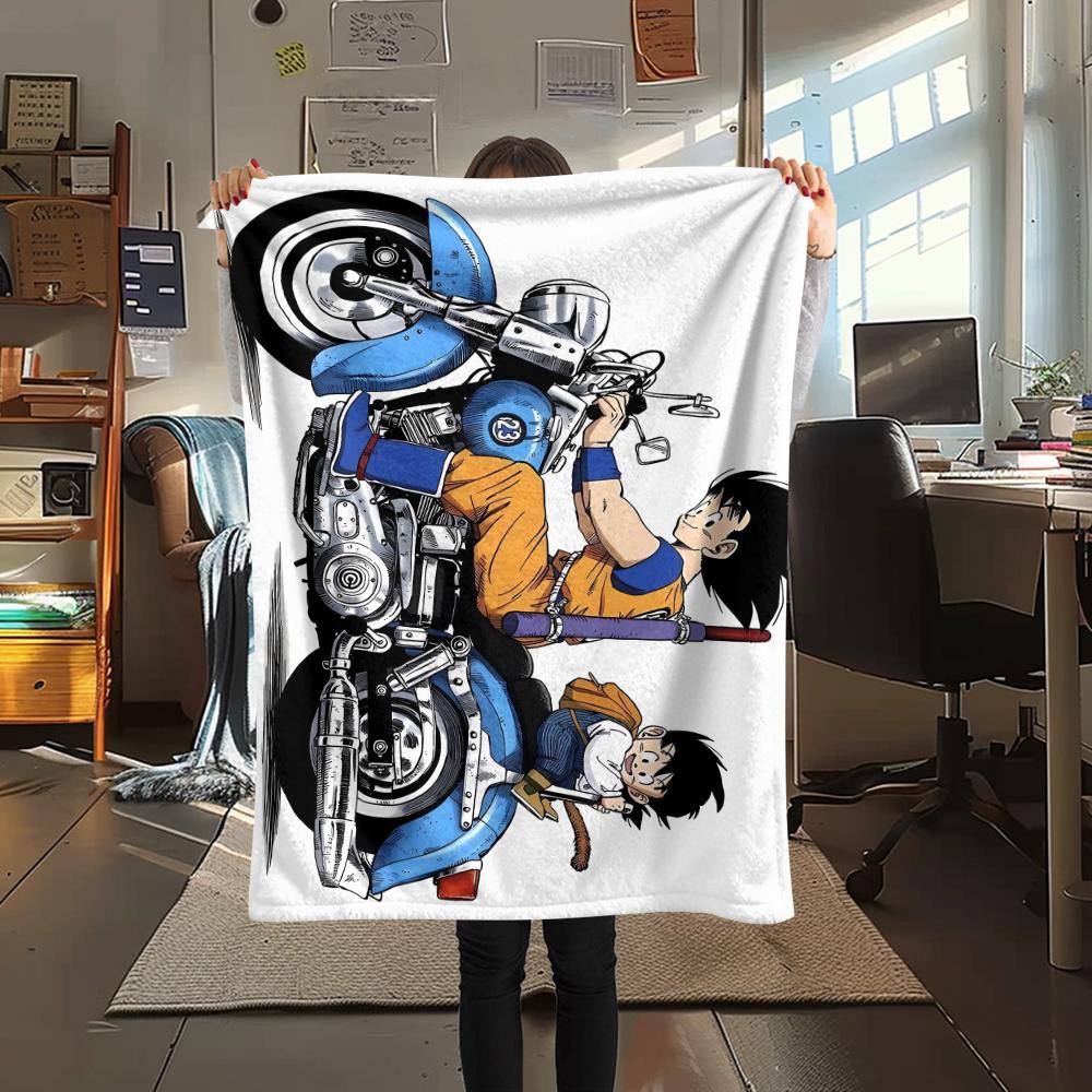 Coperta in Flanella con Stampa Personaggi Dragon Ball, Alta qualità Confortevole per Tutte le Stagioni, Arredamento per la Casa, Calore e Comfort, Perfetta per Regali di Natale
