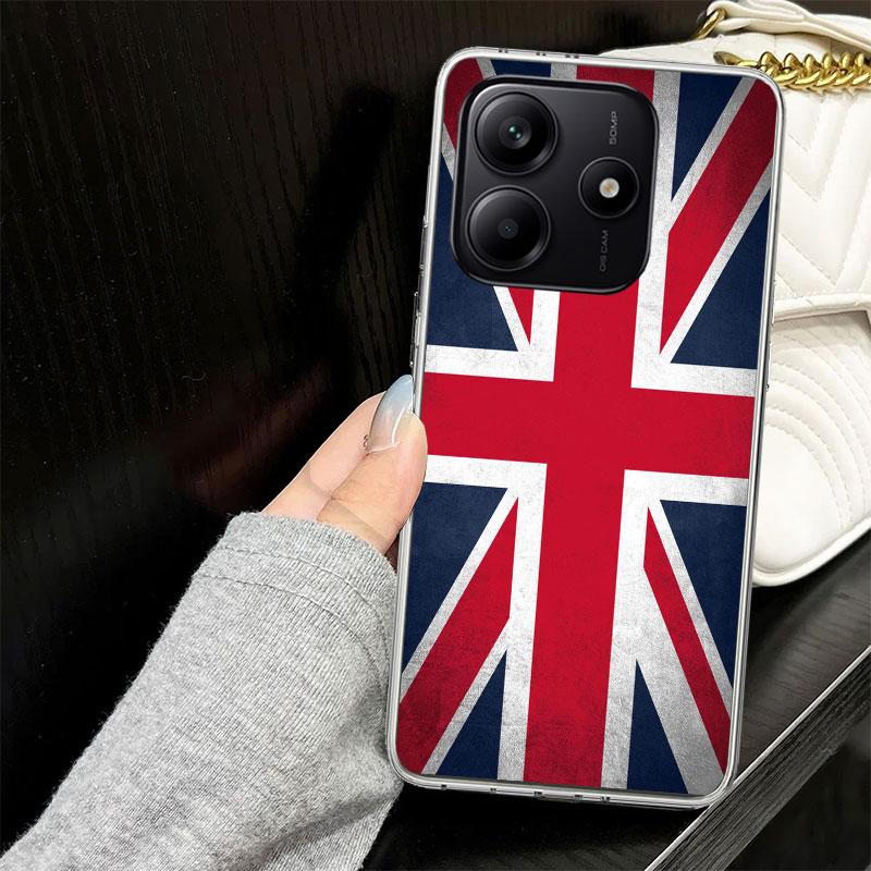 Union Jack England UK Flag Case for Xiaomi Redmi Note 14 13 12 11 Pro Plus Phone Cover 14S 12S 11S 11E 11T 10S 10 9S 9 Silicone
