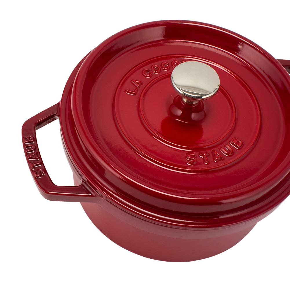 Staub Pico Cocotte Kulatý hrnec 20 cm Smaltovaný hrnec Rund Brater třešeň Pico Cocotte Hrnec Stylové nádobí Kuchyňské nádobí [Staub Hrnec] Cherry/Red