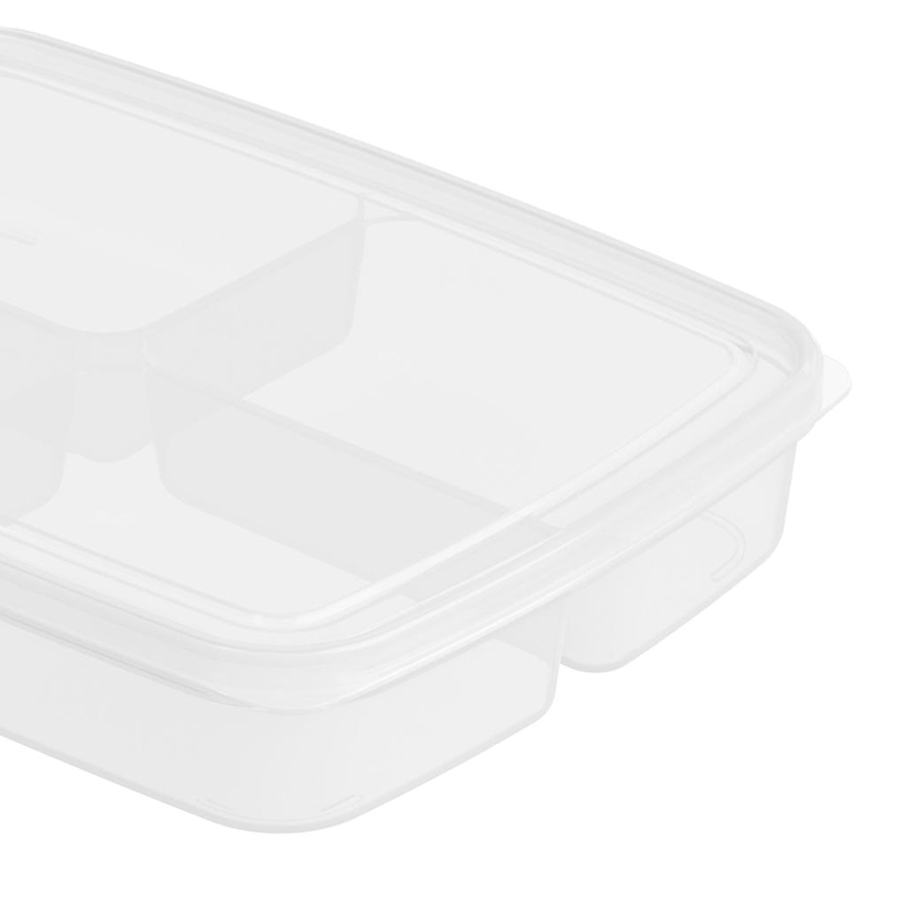 Divided Food Organizer Box PP 4 Compartment Refrigerator Food Storage Freshness Keeper Box for