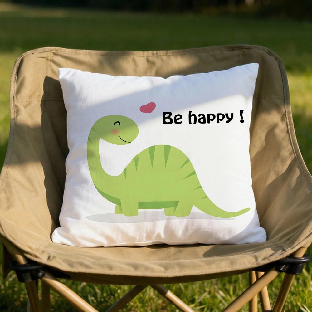 Cute Jurassic Dinosaur Cushion Cover Soft Reversible  Durable Pillow Cover  MultiScene Use for Home  Car Daily Comfort