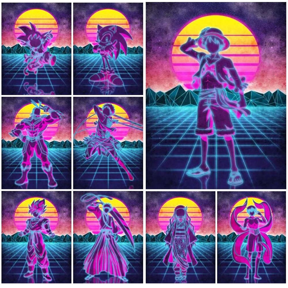 

Colorful Anime Sun Boy Gift Comics Wall Art Canvas Painting Wall Pictures For Living Room Posters Prints Home Decor No Frame