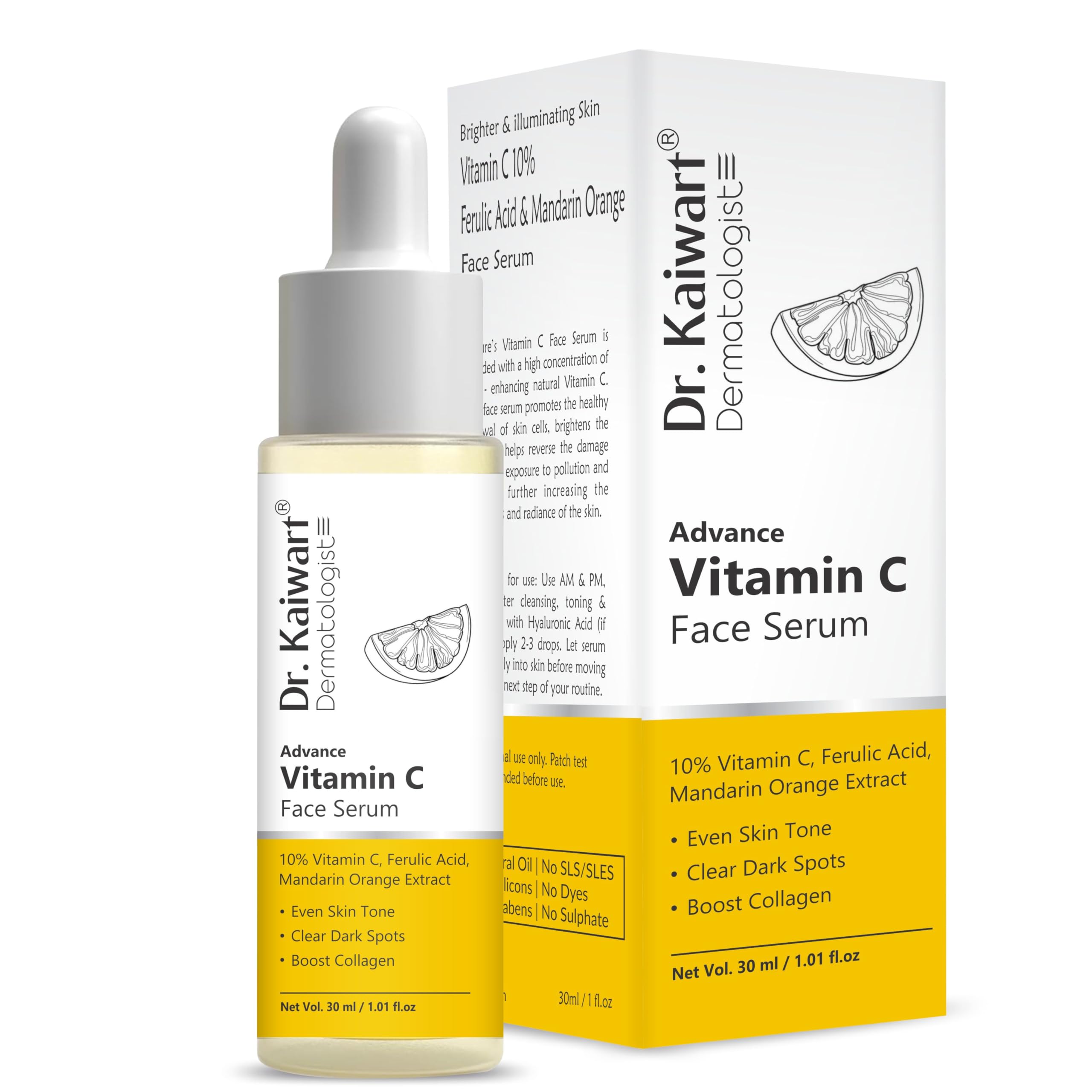 Dr. Kaiwart Revitalize Your Skin with Our Advance Vitamin C Serum - Brightening, Anti-Aging, and Hydrating Formula for a Radiant Complexion, Suitab