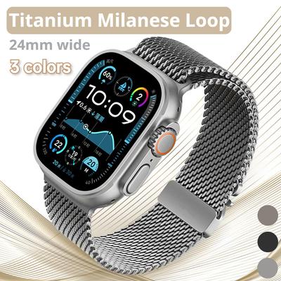 Titanový milánský tah pro Apple Watch Series 11 46mm Popruh s padákovou sponou iwatch Ultra2/3 49mm Pásek Series10 9 8 7 6 SE3 45mm 44mm 42mm