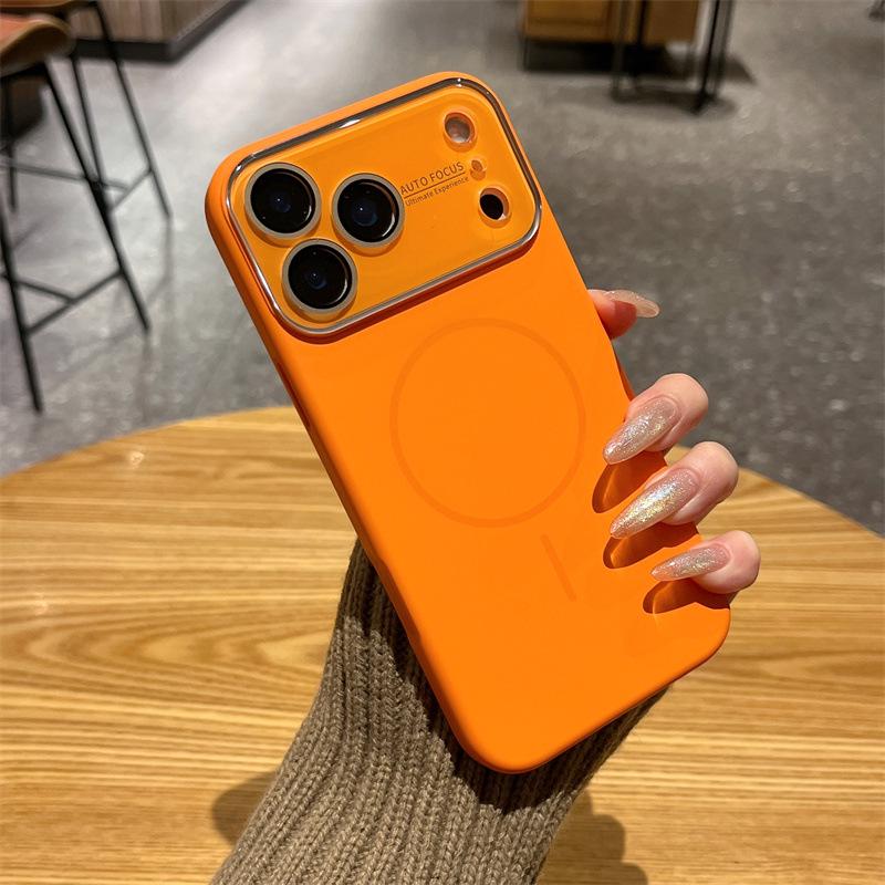 iPhone 17 Pro Skin-Feel Magnetic Crystal Phone Case: Full Coverage, Drop-Proof Protection for 13/14/15/16 Pro.