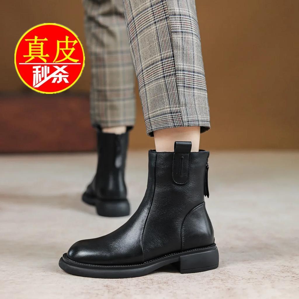 2026 New Autumn Winter Shoes Women Boots Thick Sole Women Ankle Boots Brand Ladies Winter Footwear Warm Plush Black Brown